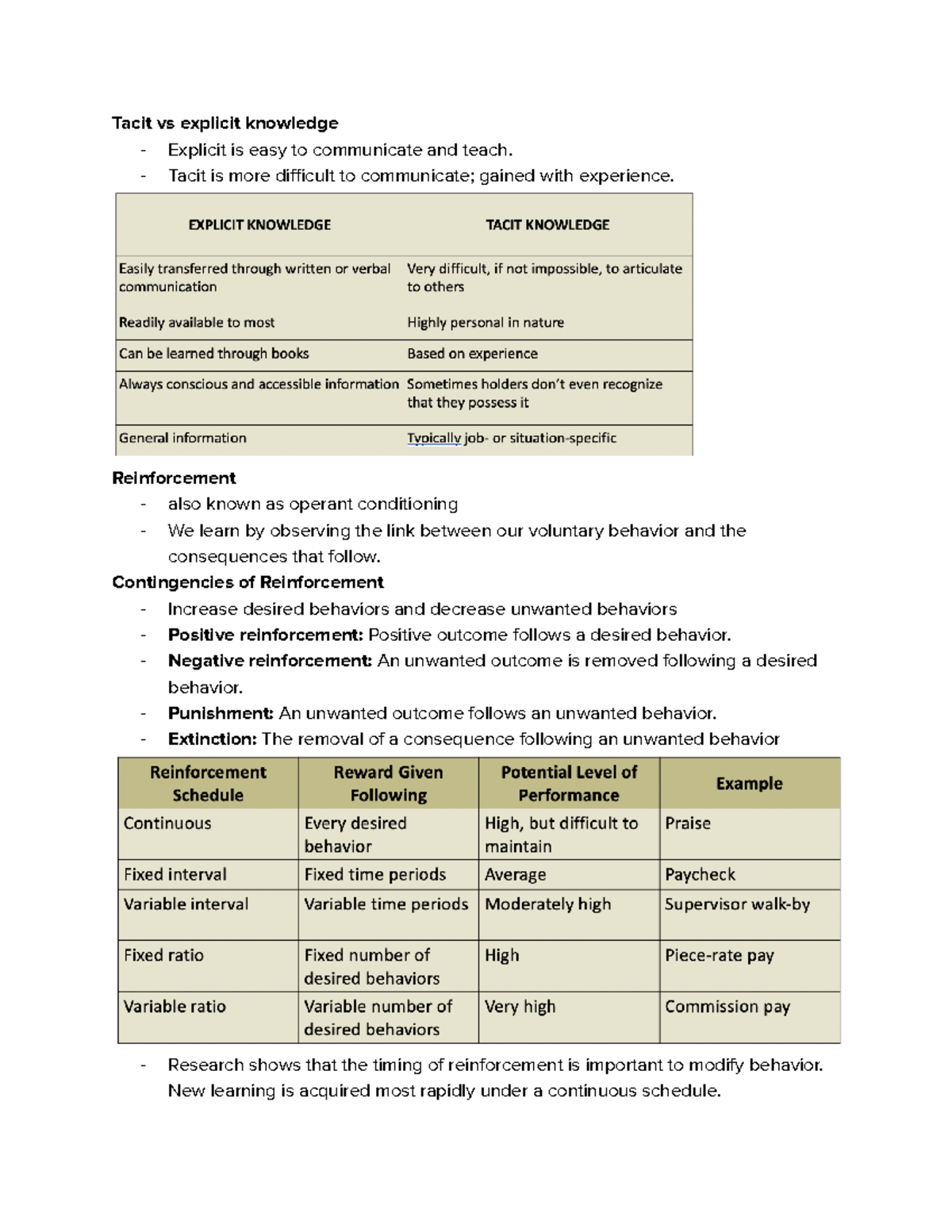 ORGB 300 EXAM 2 Study Guide - Tacit vs explicit knowledge - Explicit is ...