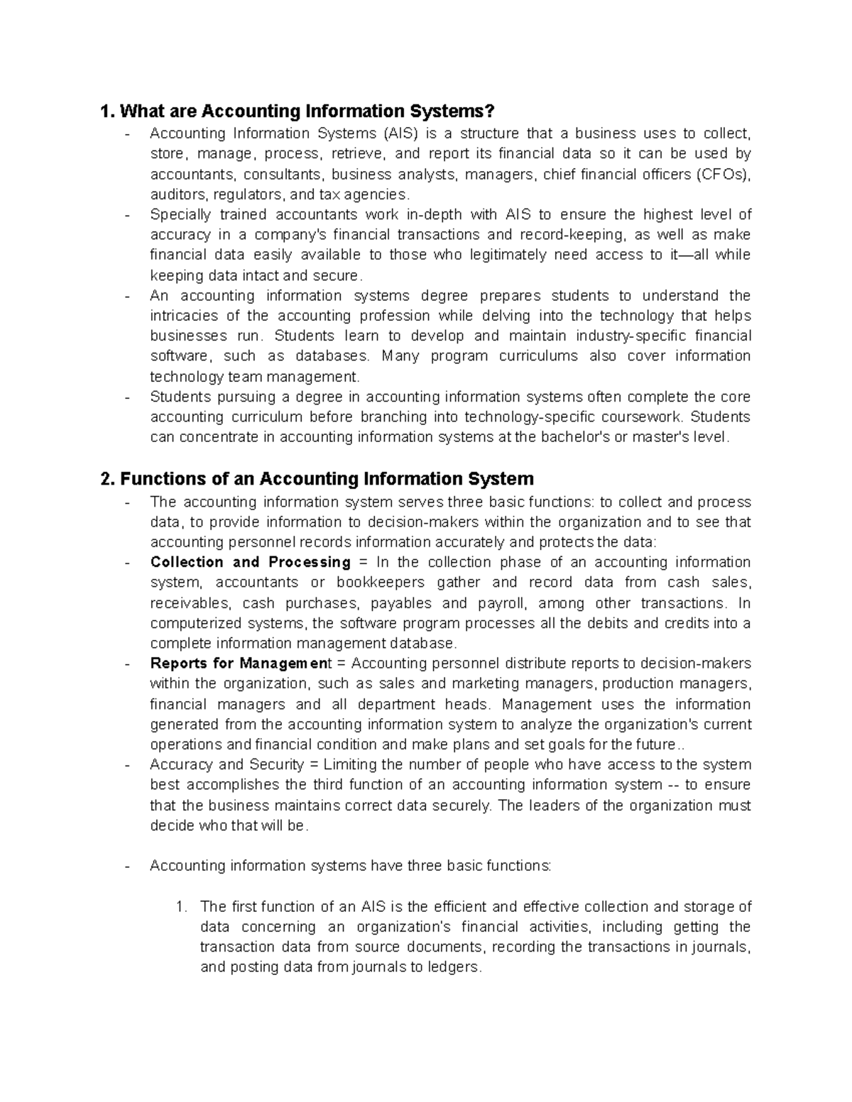 Accounting Information Systems - 1. What are Accounting Information ...
