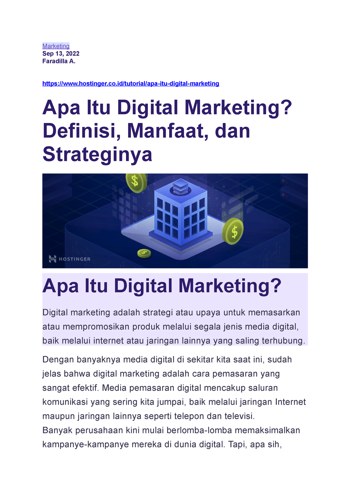 Marketing - Hanya Untuk Bahan Belajar - Marketing Sep 13, 2022 ...