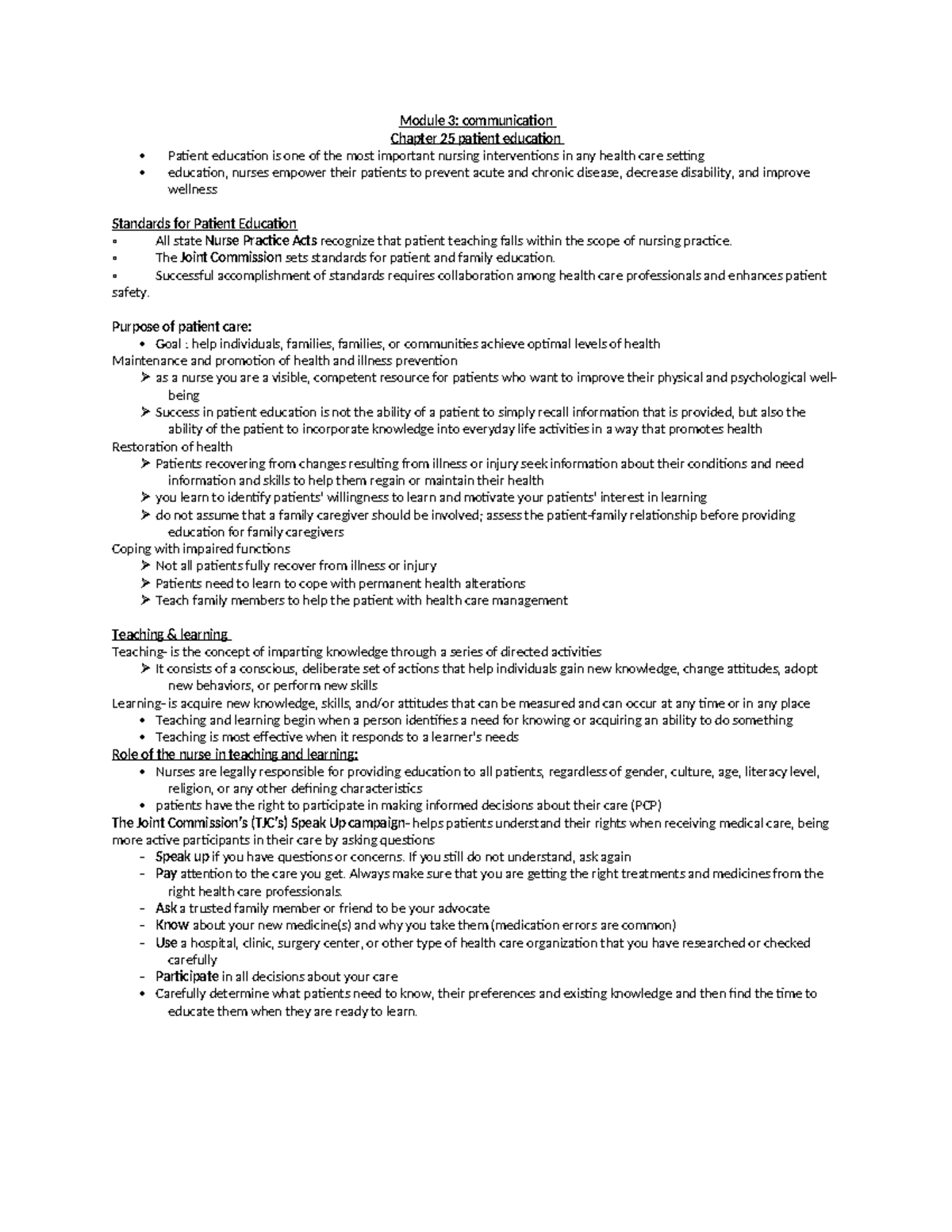 Module 3 communication 25 - Module 3: communication Chapter 25 patient ...