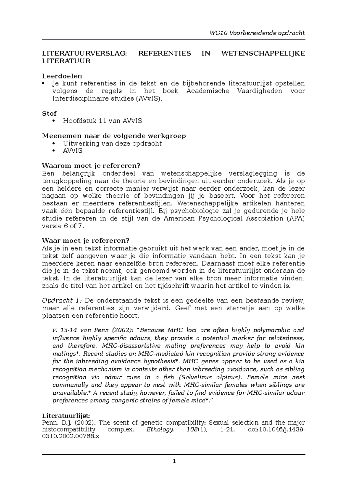 ABV VO Refereren - WG10 Voorbereidende opdracht LITERATUURVERSLAG ...