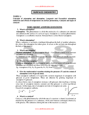 Surface tension Questions CHE416 - Published by: questionpapers.net ...