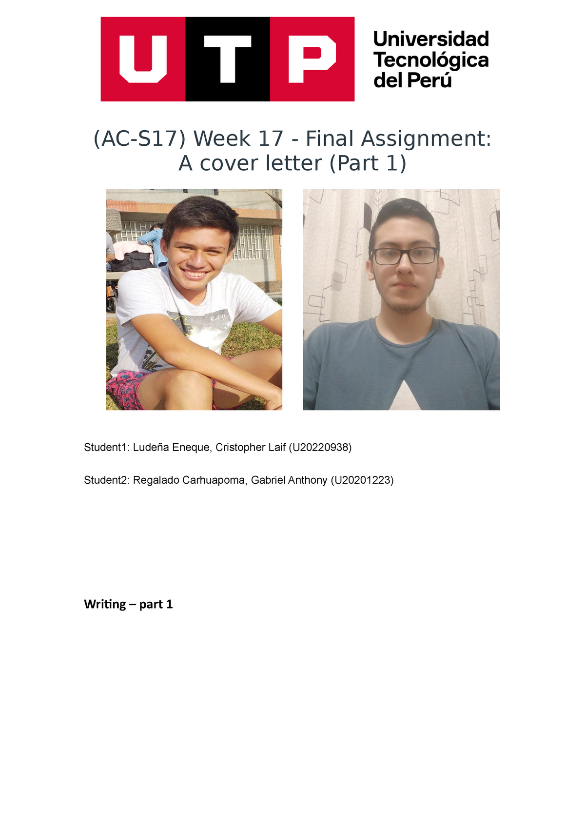 week 17 final assignment a cover letter (part 1)