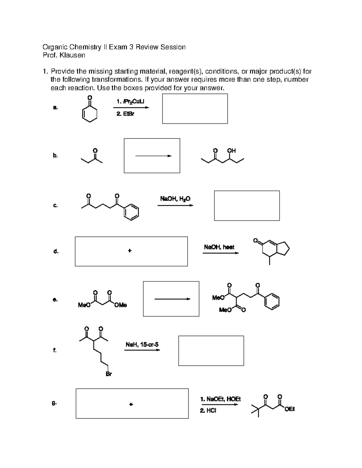 organic chemistry 2 exam 3 review