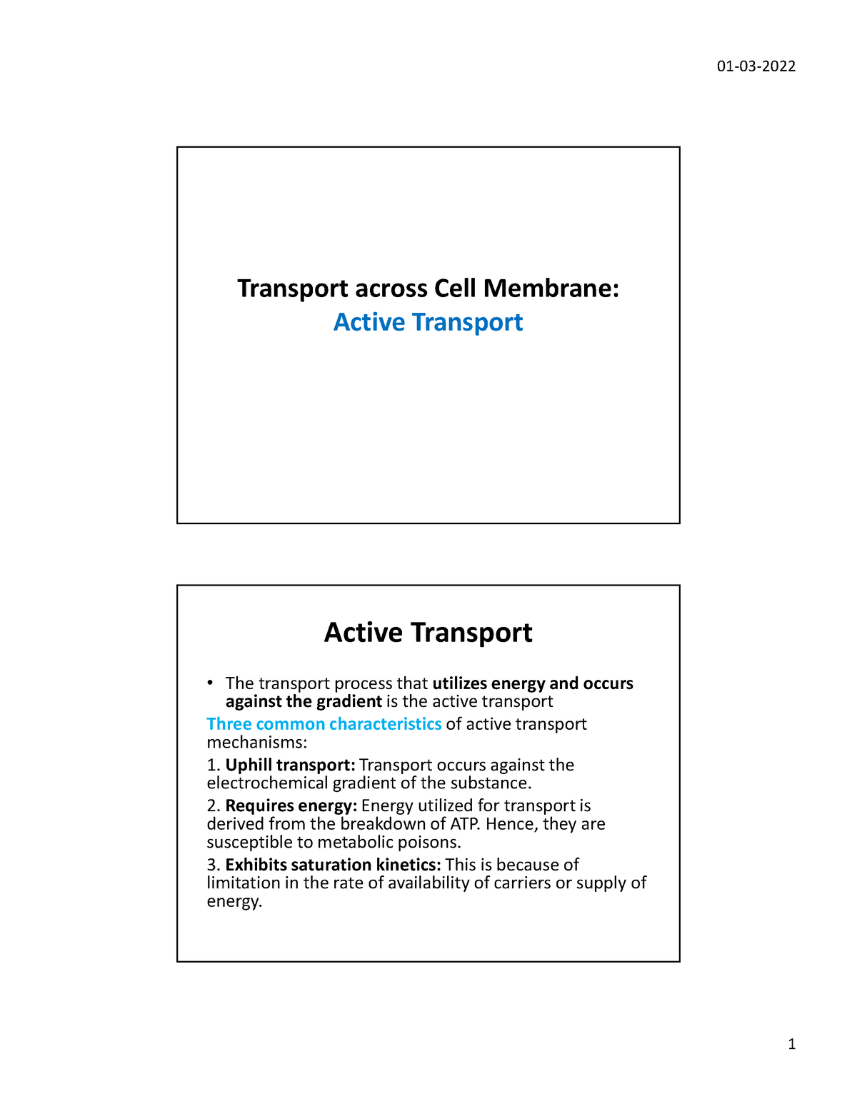 case study on active transport