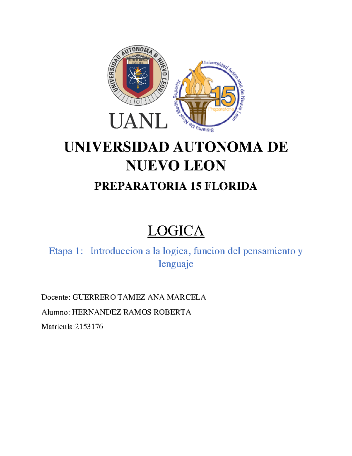 RHR EV1 Logica - aksndckjasdncd - UNIVERSIDAD AUTONOMA DE NUEVO LEON ...