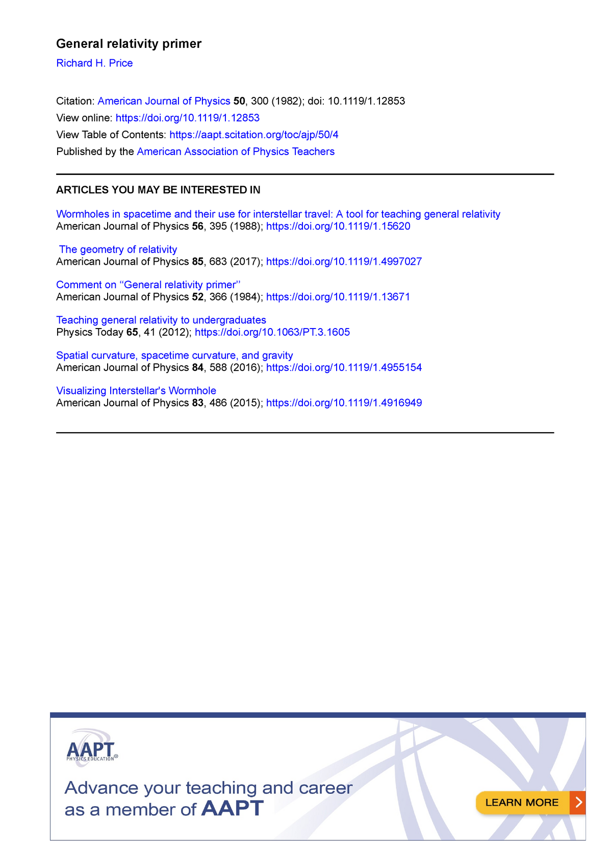 General Relativity Primer (lecture Notes) - General Relativity Primer ...