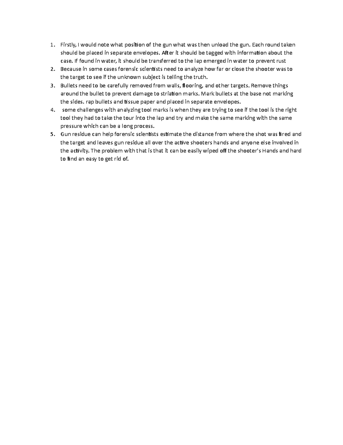 Unit 5 ctq - math - Firstly, I would note what position of the gun what ...