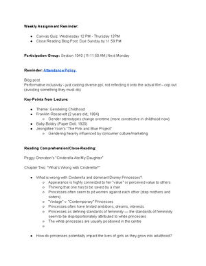 Children and culture notes - x1050 recitation with Sreemoyee Dasgupta ...