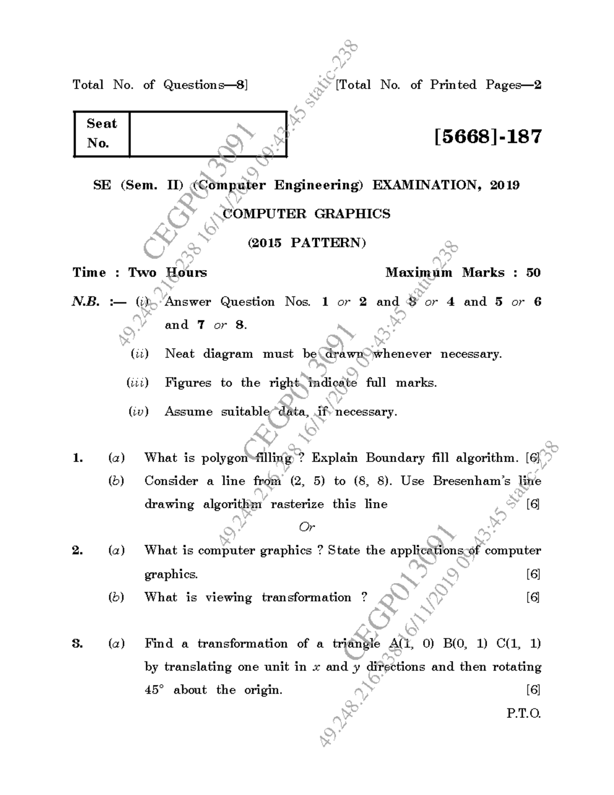 CG Nov Dec 2019 - CG Nov Dec 2019 - Total No. of Questions— 8 ] [Total ...