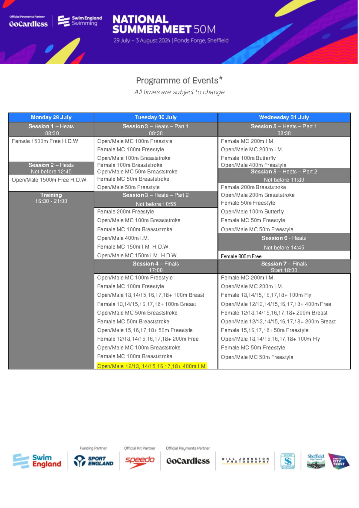2024 SE Summer Meet Schedule Final Updated 12.07.24 3 - Programme of ...