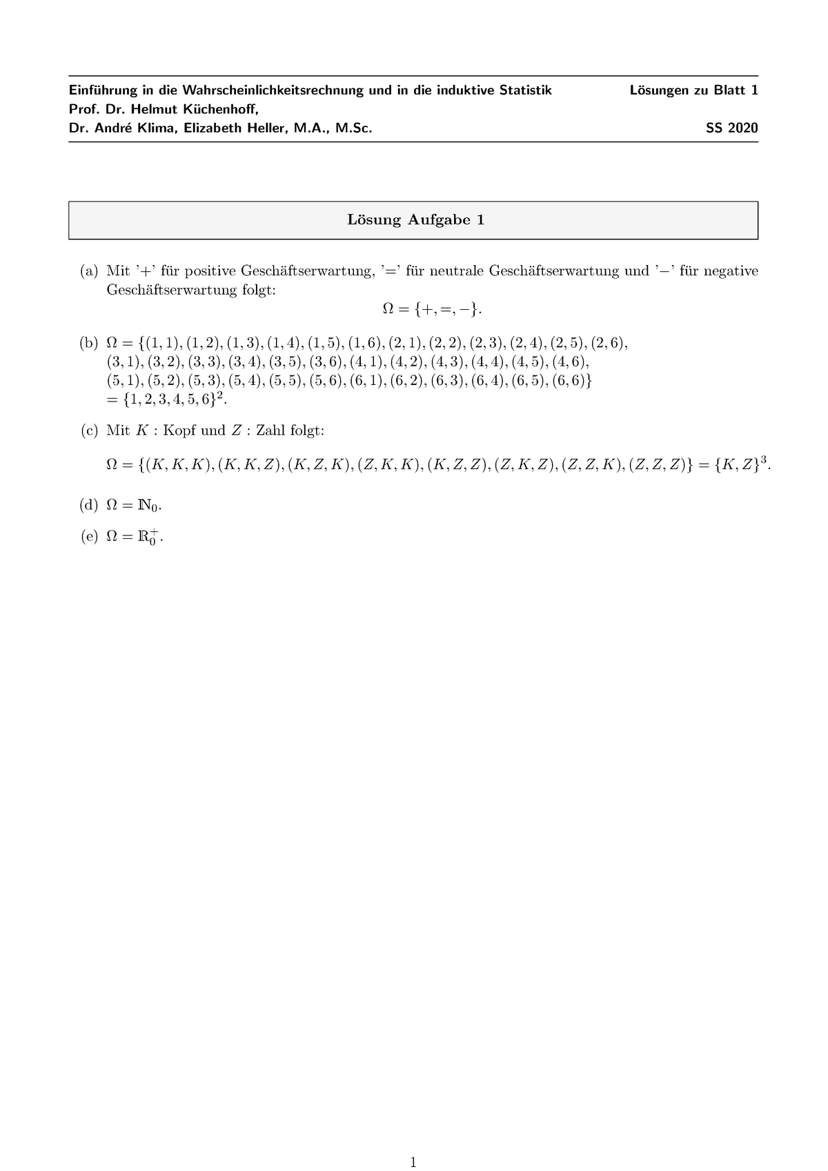 Wahrscheinlichkeitstheorie - Einf ̈uhrung In Die ...