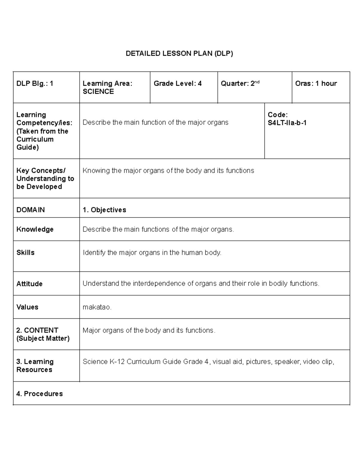 DLP IN Teaching Science - DETAILED LESSON PLAN (DLP) DLP Blg.: 1 ...