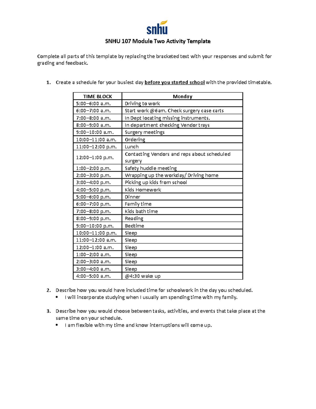 Snhu 107 Module Two Activity Templates Snhu 107 Module Two Activity