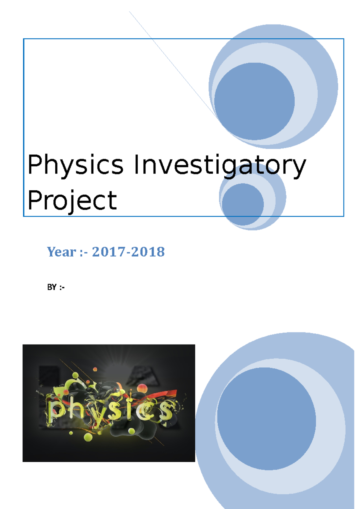 Physics Investigatory Project Kendriya V - Physics Investigatory ...