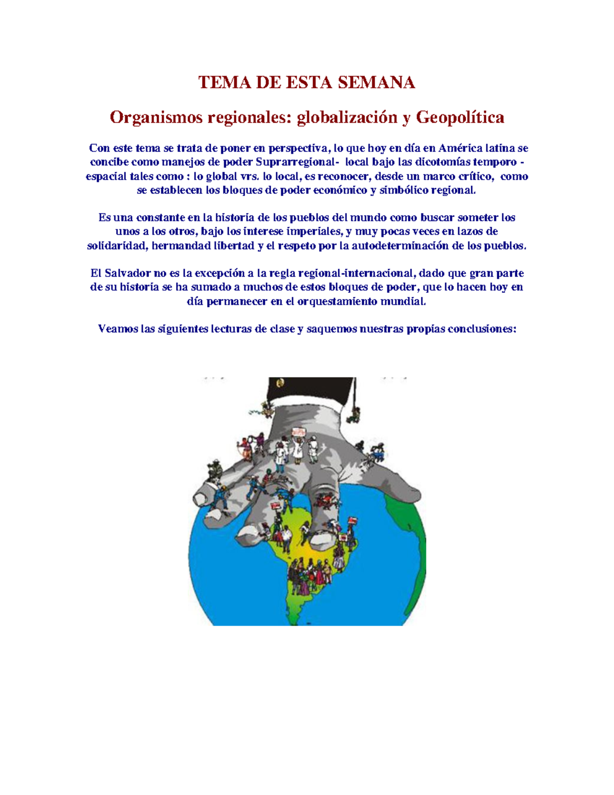 Introducción Globalización Y Geopolítica - TEMA DE ESTA SEMANA ...