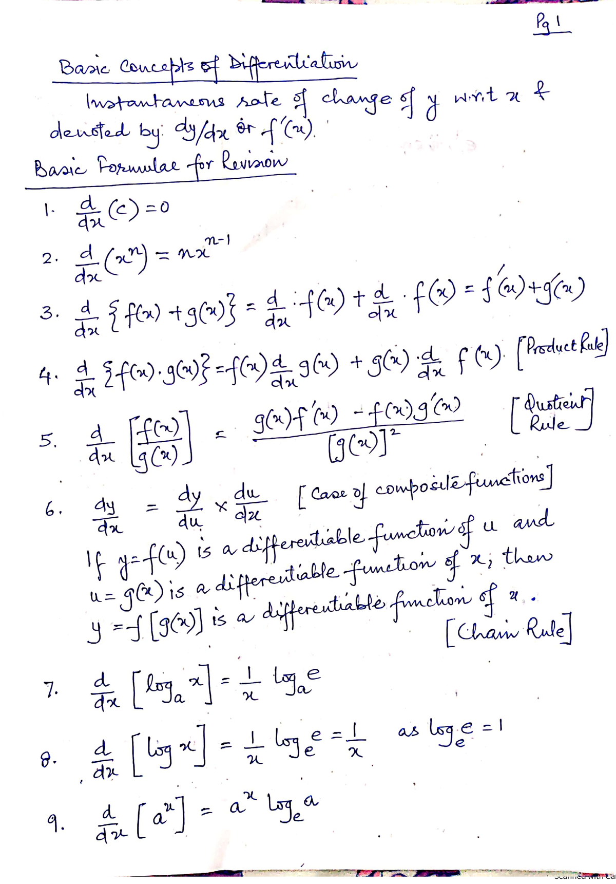 Basic concepts of differentiaton - Bcom hons. - Studocu