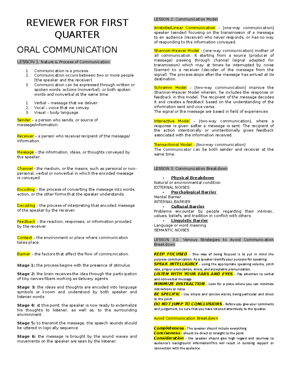 Oralcom-AND- Komunikasyon- Reviewer-1 Stquarter - REVIEWER FOR FIRST ...
