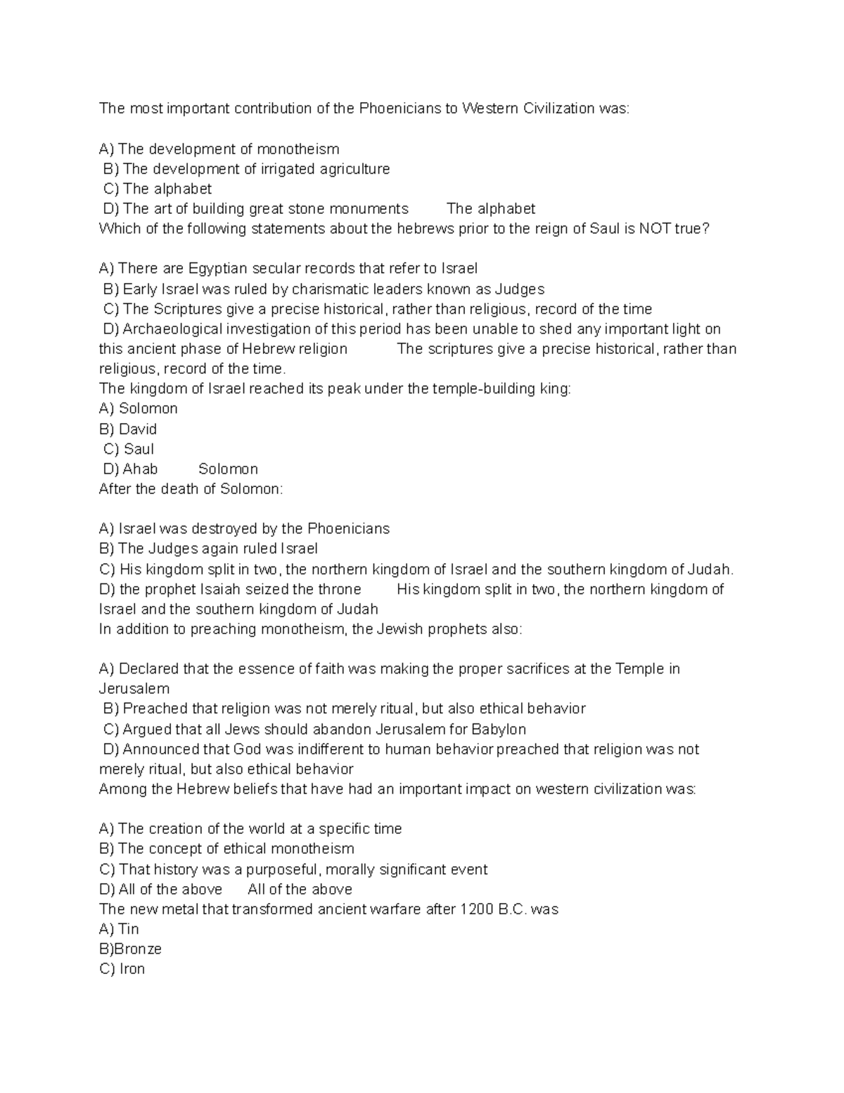 History 150- Zhuk - Test Answer ( Test 1) - The Most Important ...