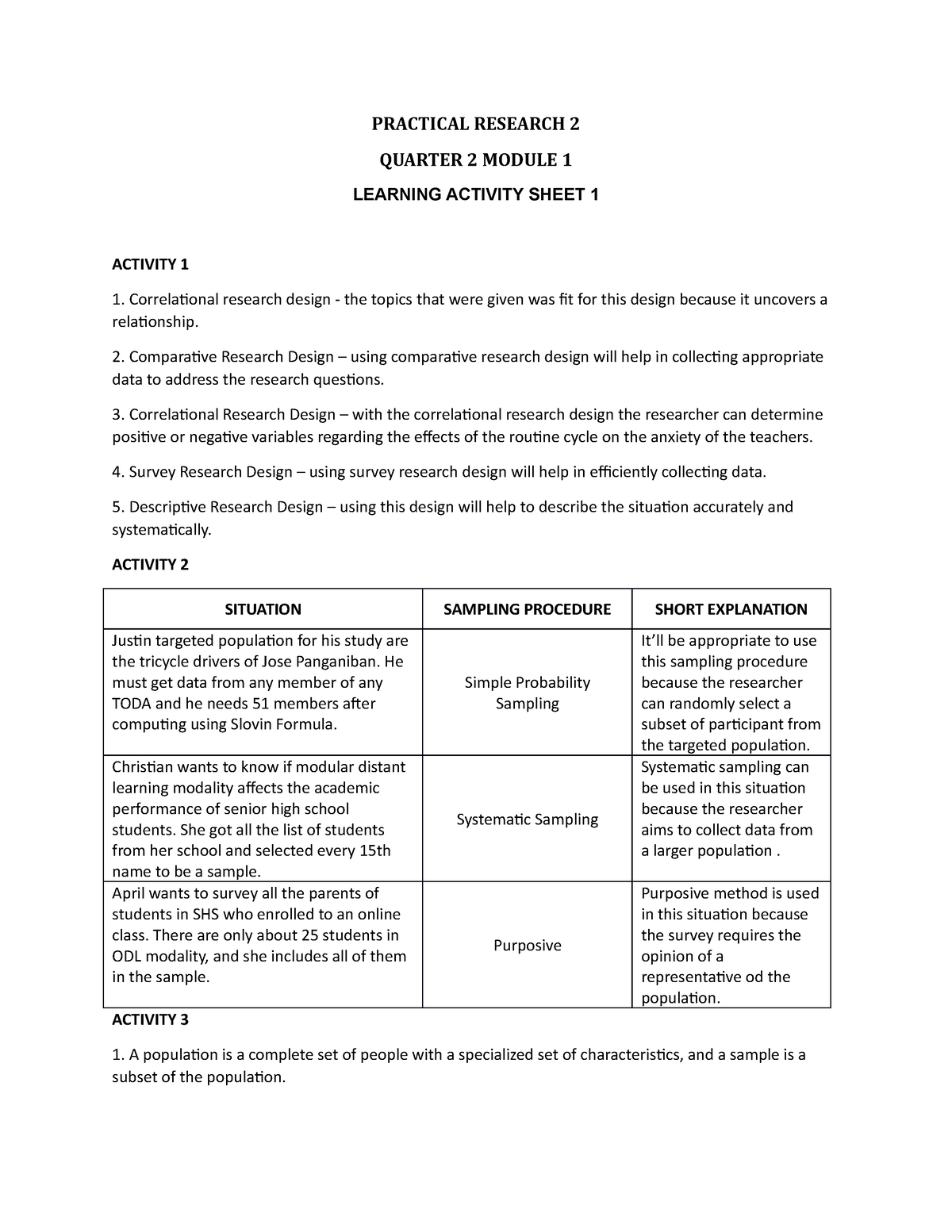 practical research 2 review of related literature answer key