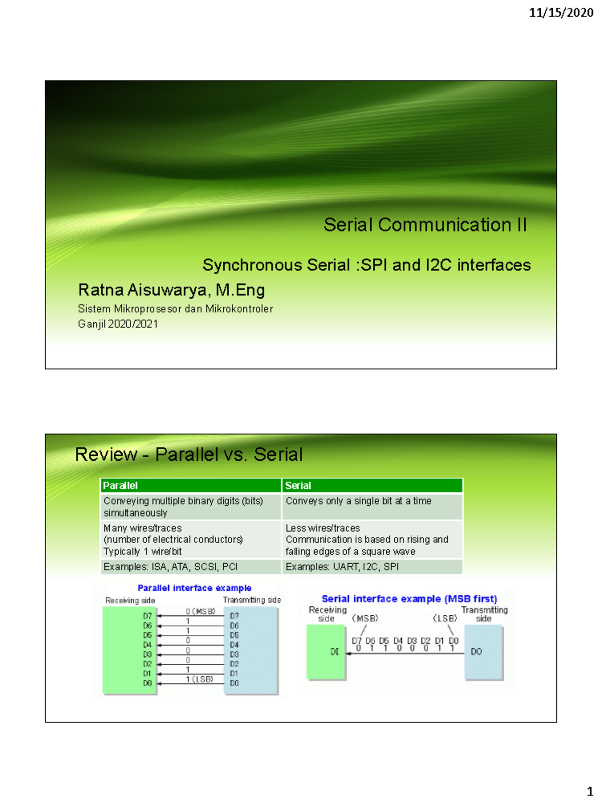P13 - laporan tugas individu - Serial Communication II Synchronous ...