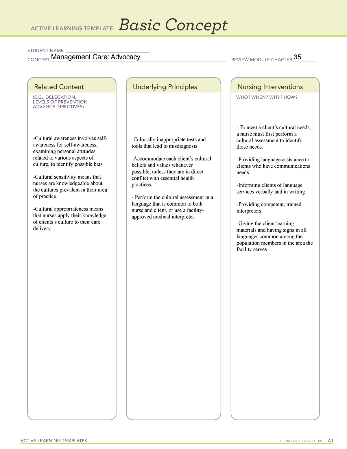 Managing Client Care Ati Template