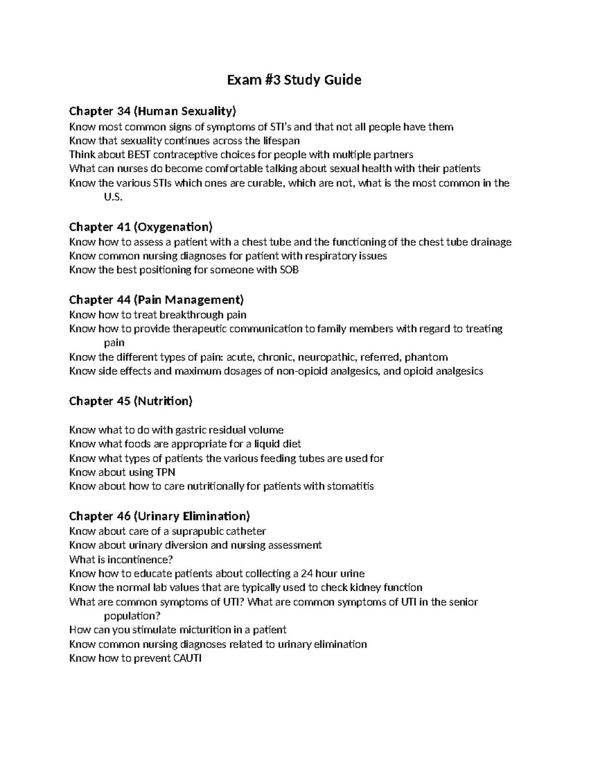 Exam+%233+Study+Guide - Exam #3 Study Guide Chapter 34 (Human Sexuality ...