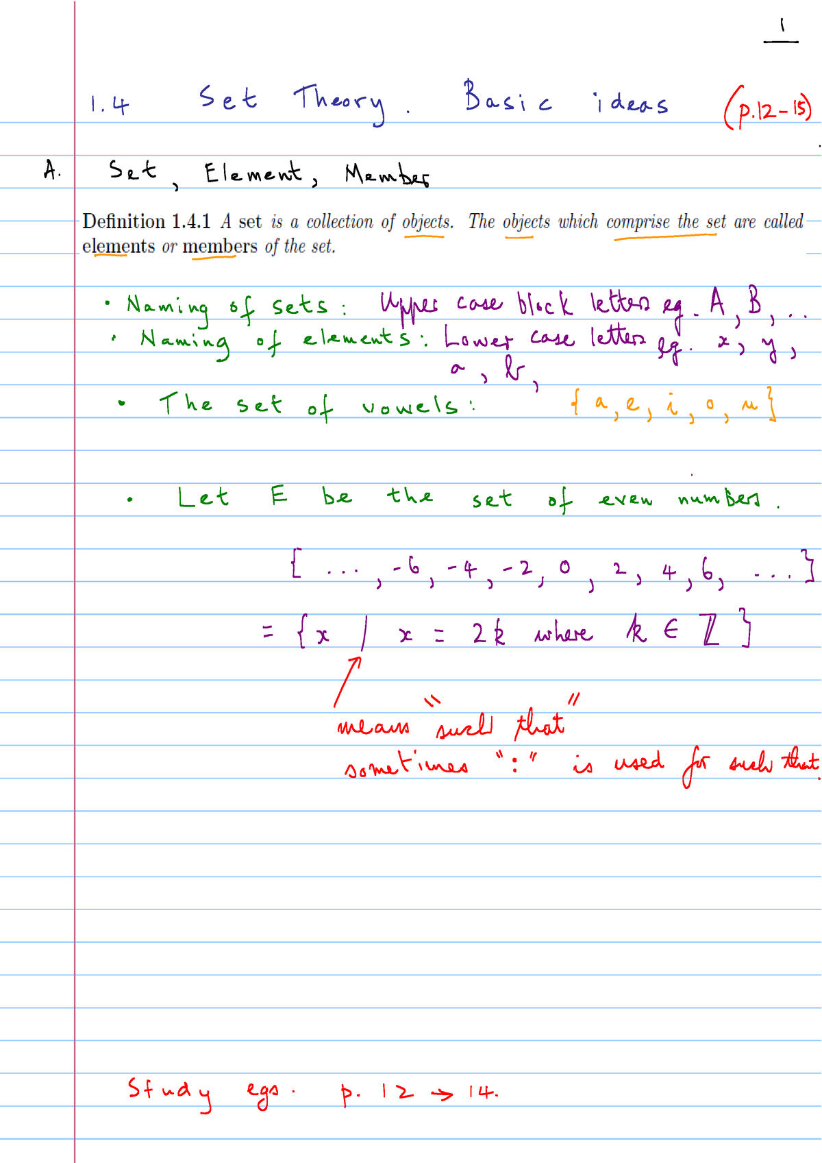 1. Set Theory Basics - Lecture - Math142 - Studocu