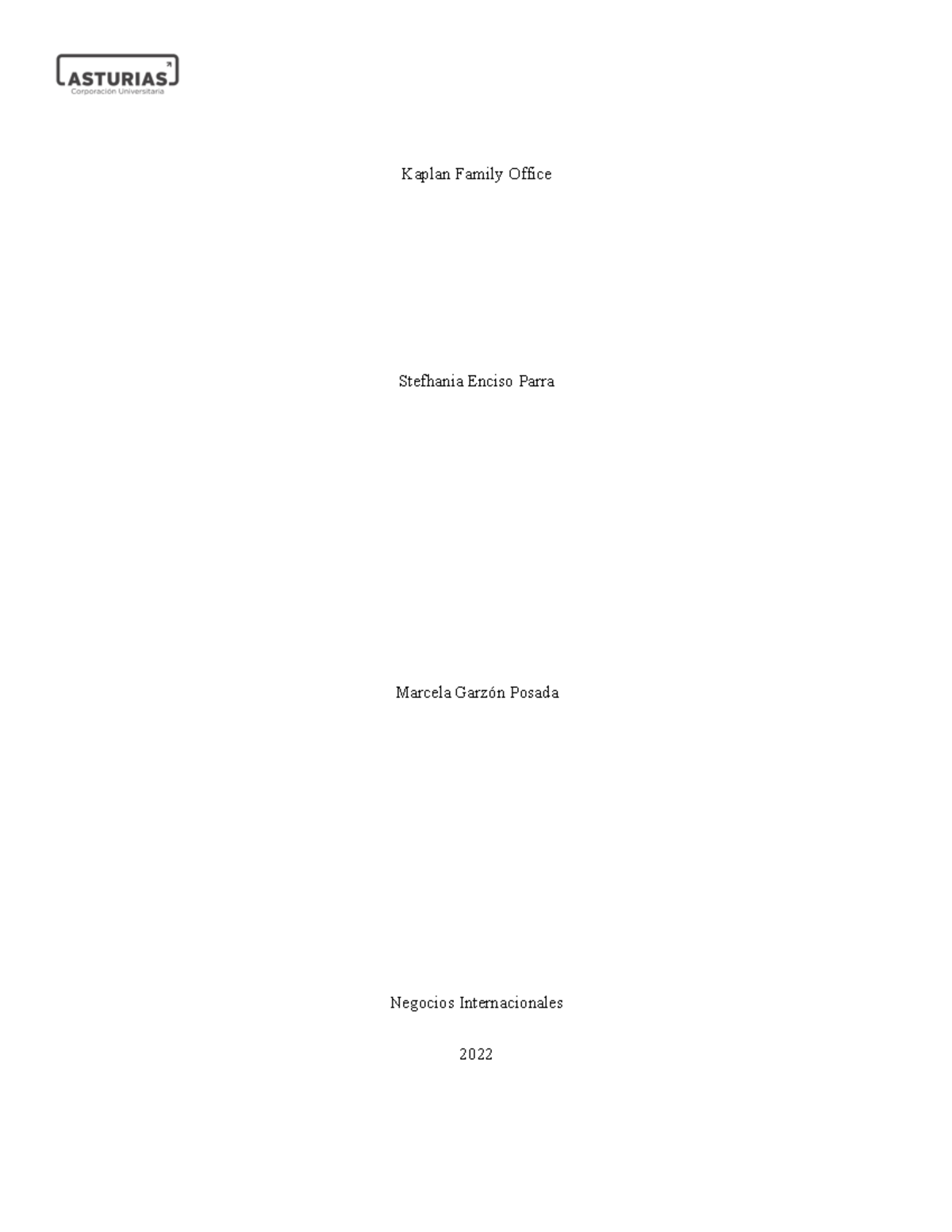 CASO Practico III Kaplan Family Office Kaplan Family Office Stefhania