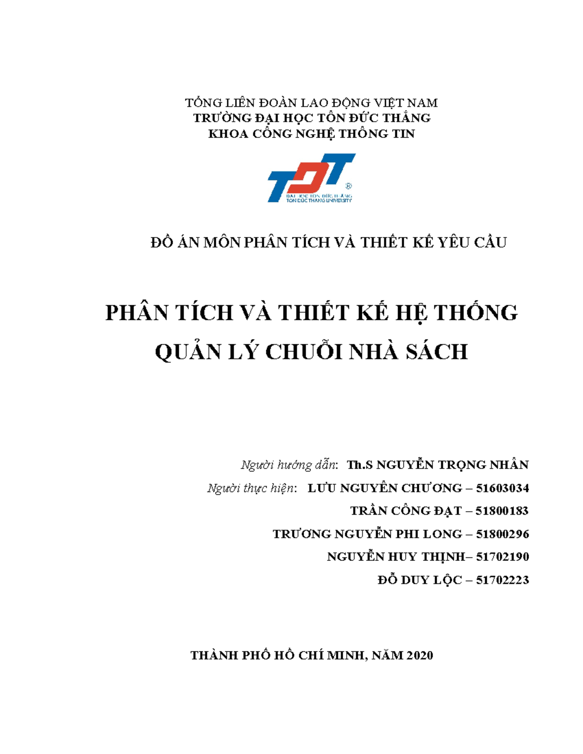 Nhom1 Quan Ly Chuoi Nha Sach - TỔNG LIÊN ĐOÀN LAO ĐỘNG VIỆT NAM TRƯỜNG ...