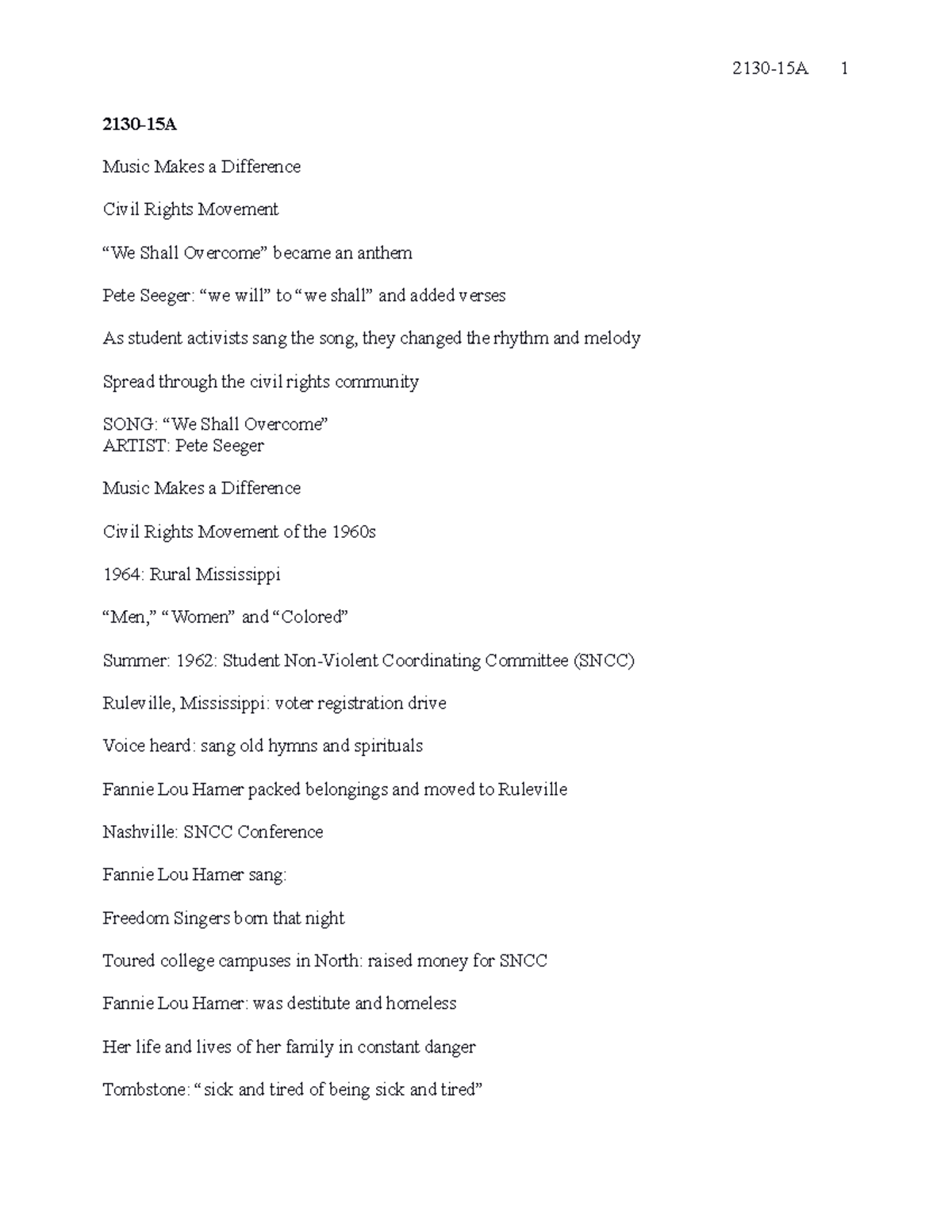 2130-15A - Recording Industry notes from class. - 2130-15A Music Makes ...