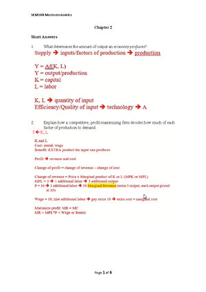 Chapter 1 Tutorial - Chapter 1 Short Answer List the two things that ...