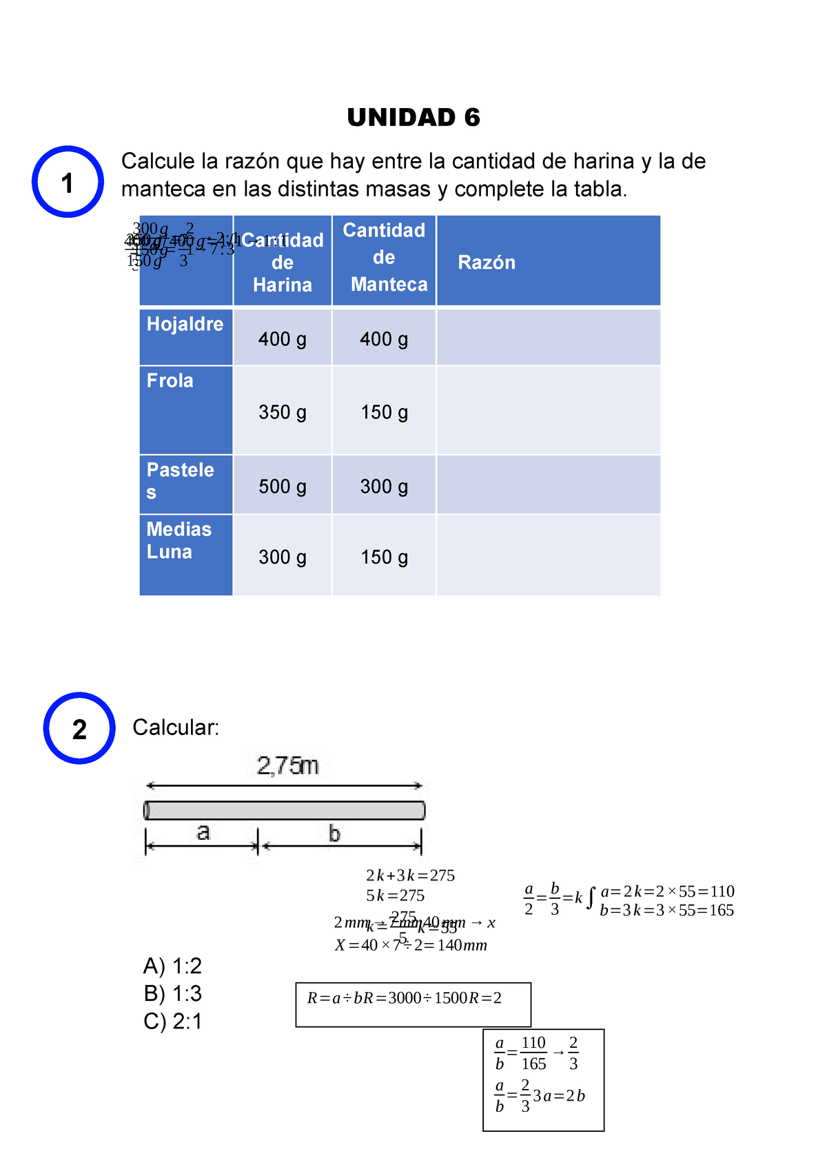 527843550 Unidad 6 7 8 9 - ... - A B = 110 165 → 2 3 A B = 2 3 3 A= 2 B ...