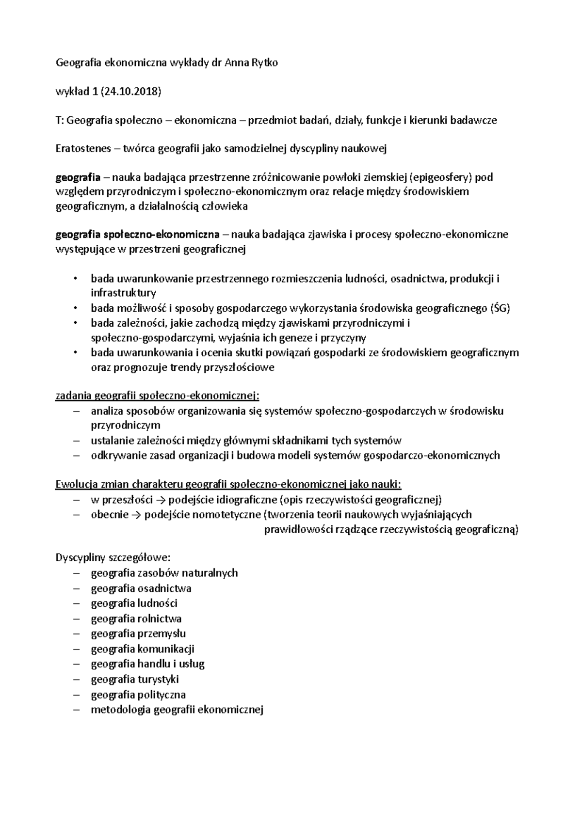 Geografia ekonomiczna wykłady - 10) T: Geografia społeczno