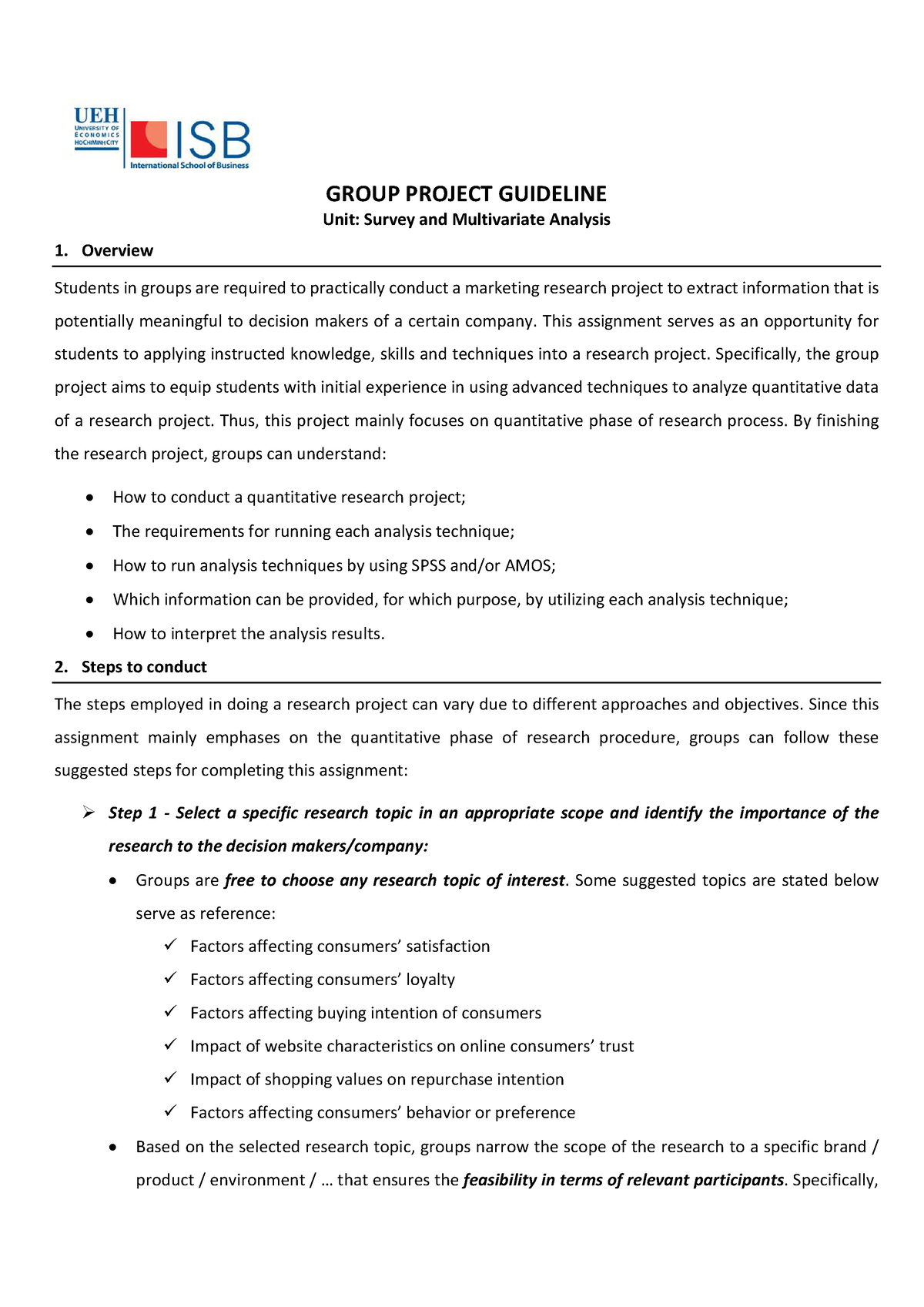 Group project guideline - SMA Pathway - GROUP PROJECT GUIDELINE Unit ...