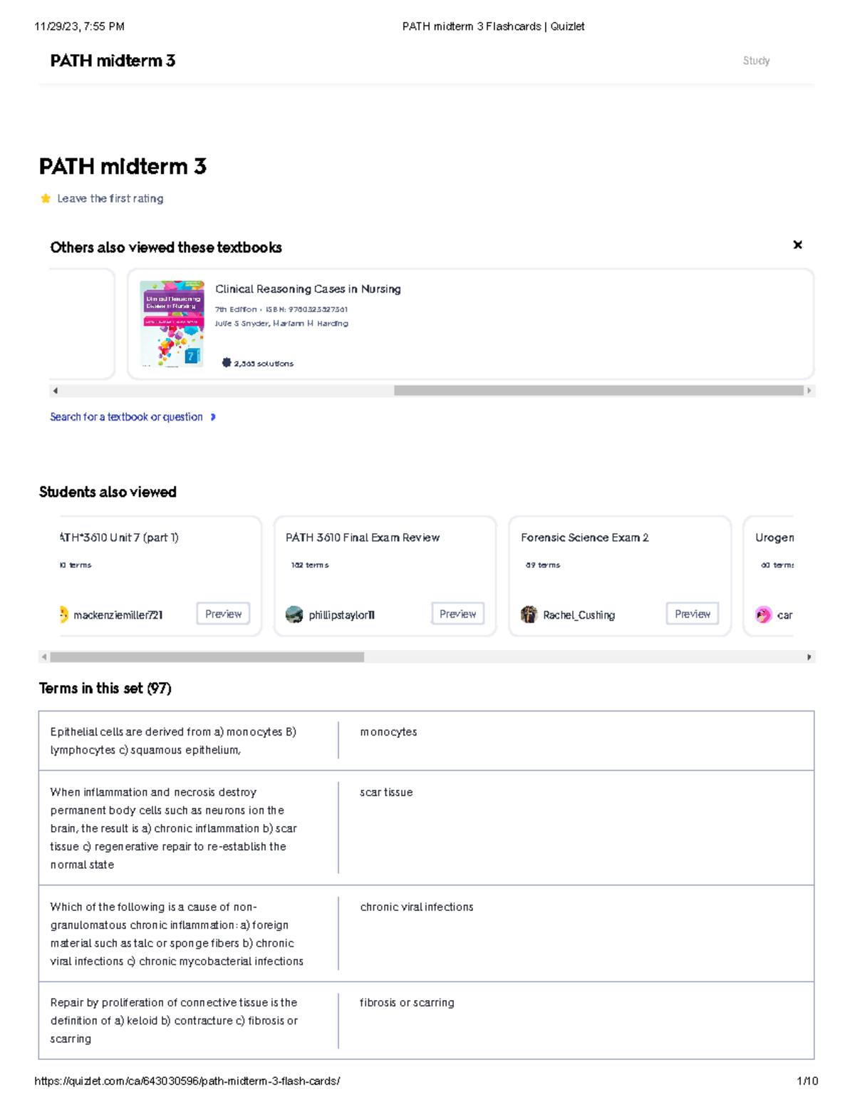 PATH Midterm 3 Flashcards Quizlet - Try The Fastest Way To Create ...