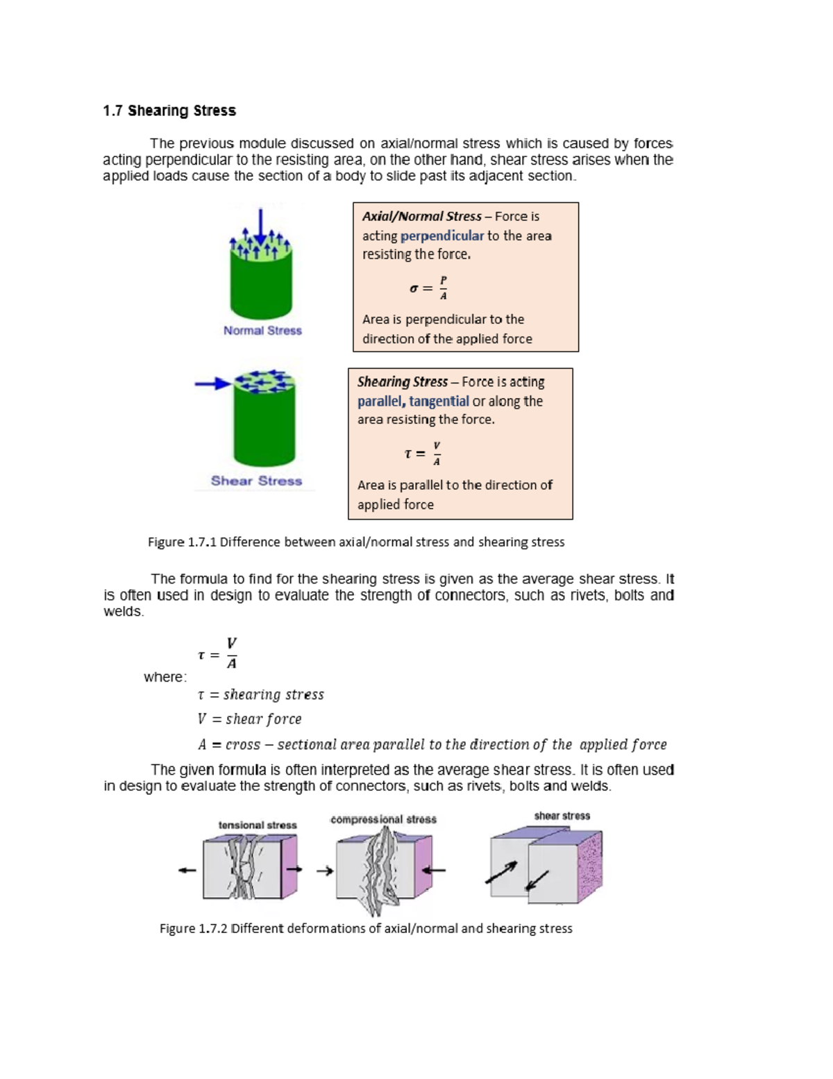 Module 3-Shearing Stress - Mechanics of Deformable Bodies - Studocu