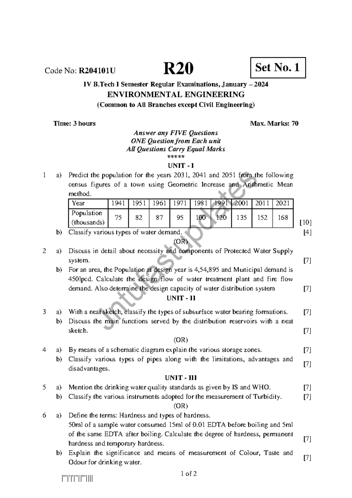 Environmental Engineering - |'''|'|'|''||'''|||| IV B I Semester ...