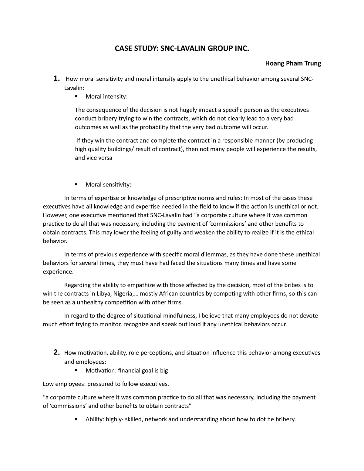 case study snc lavalin group inc