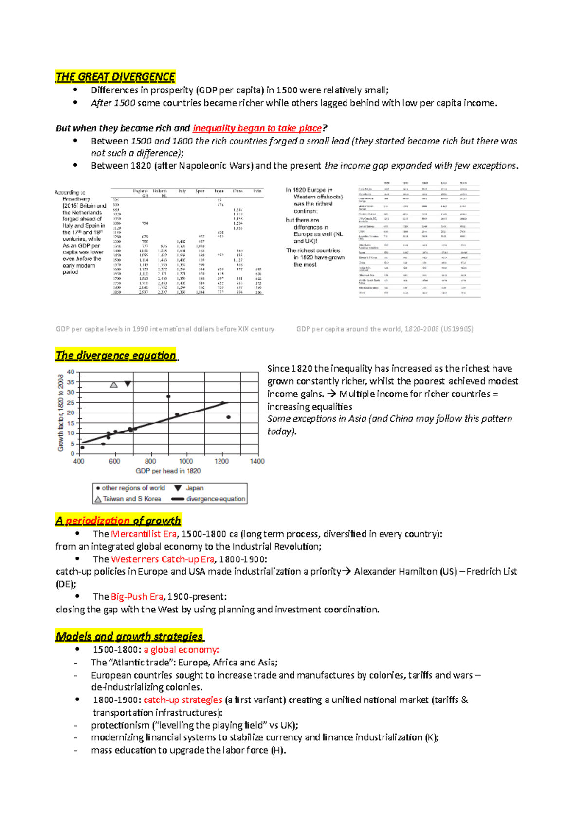 8 - THE Great Divergence - THE GREAT DIVERGENCE Differences in ...