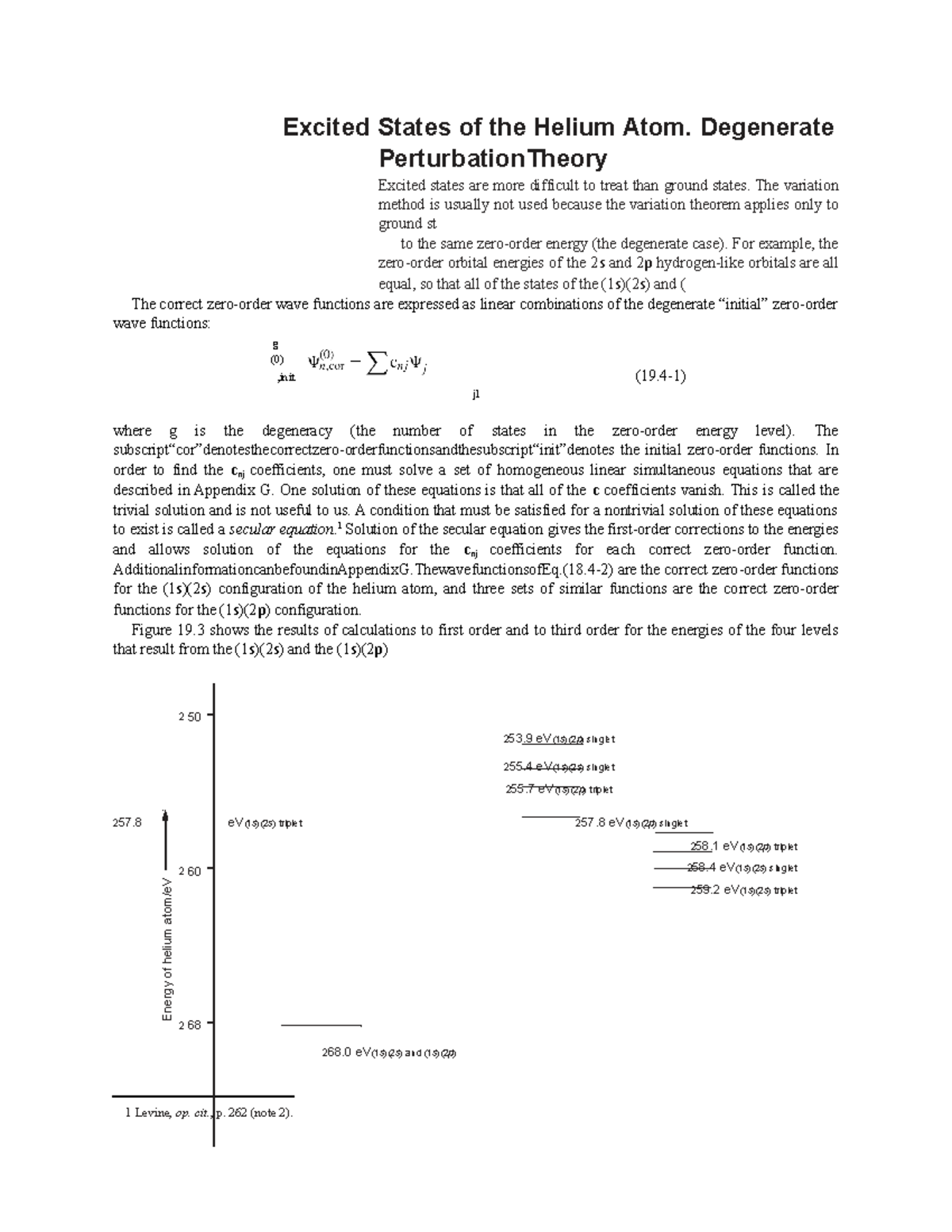 Excited States of the Helium Ato1 - Degenerate PerturbationTheory ...