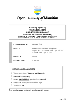 Assignment-Operations - 1 OPEN UNIVERSITY of MAURITIUS ASSIGNMENT ...