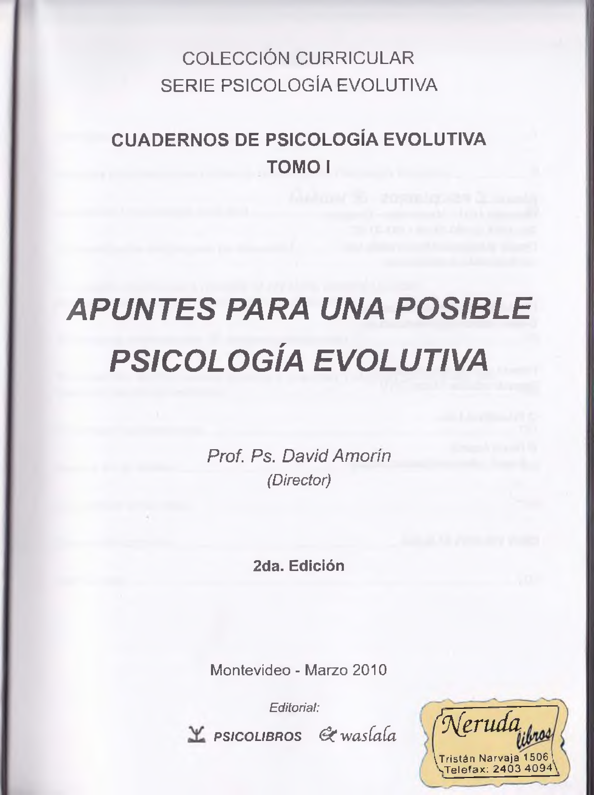 Amorin Cuadernos De Psicologia Evolutiva Studocu