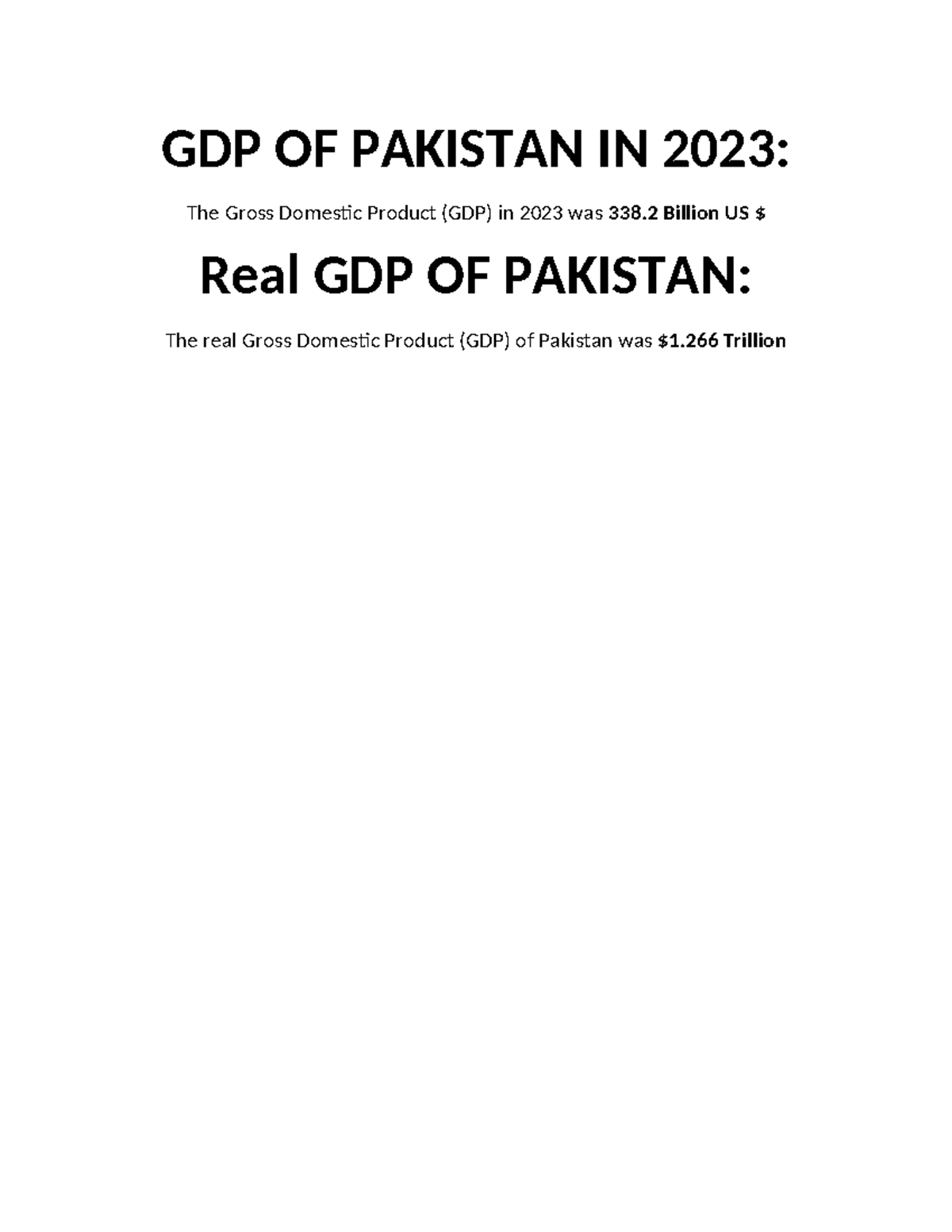 GDP OF Pakistan IN 2023 - Notes - Law and Judiciary - GDP OF PAKISTAN ...