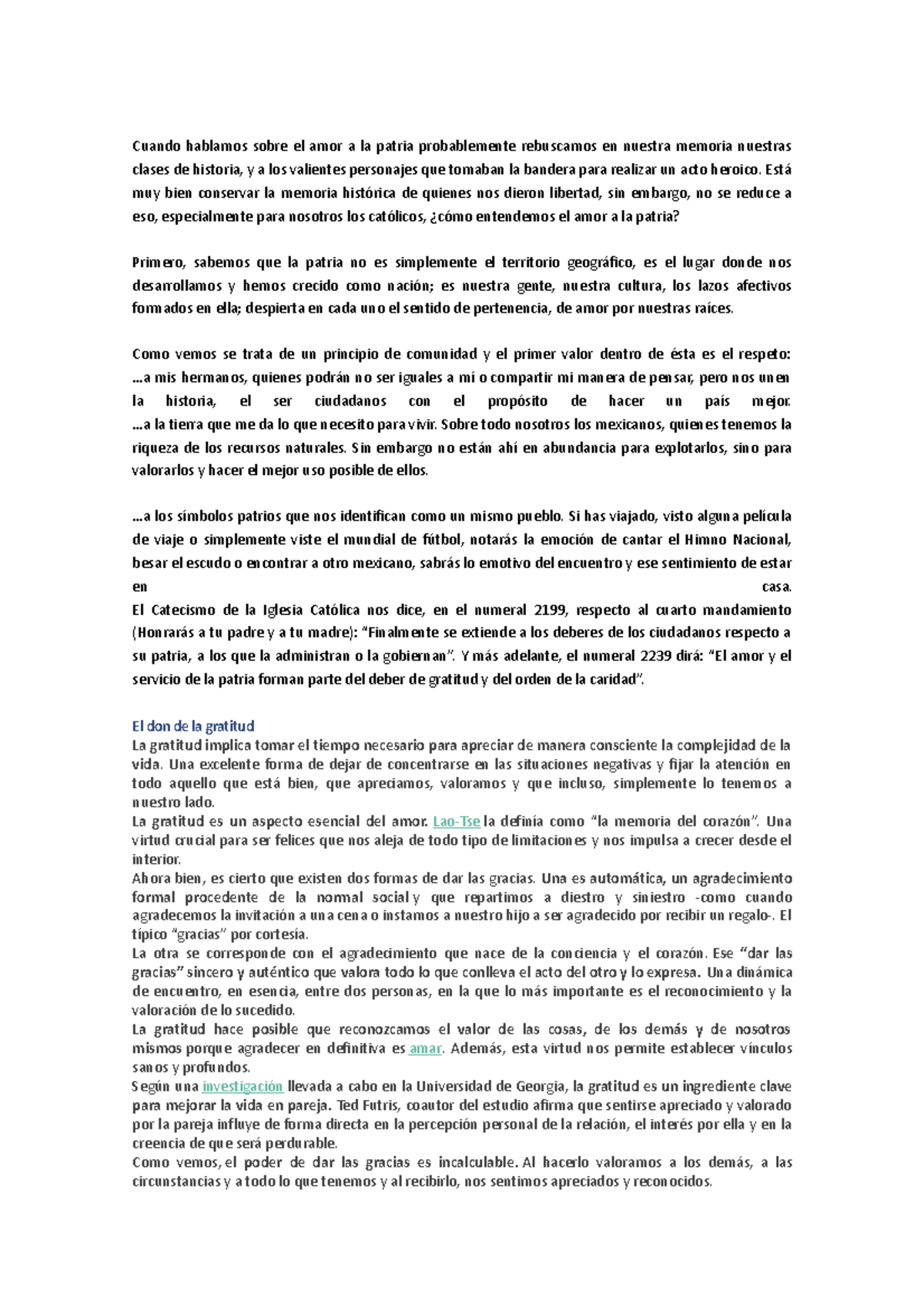 Cuando hablamos sobre el amor a la patria probablemente rebuscamos en ...