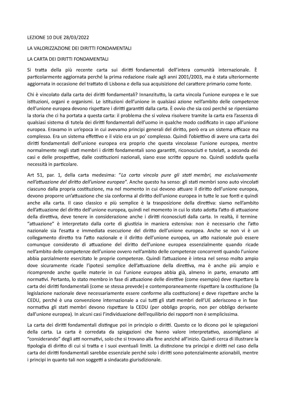 Lezione 10 11 12 Due Prof Marino La Carta Dei Diritti Fondamentali La Tutela Giurisdizionale 5785