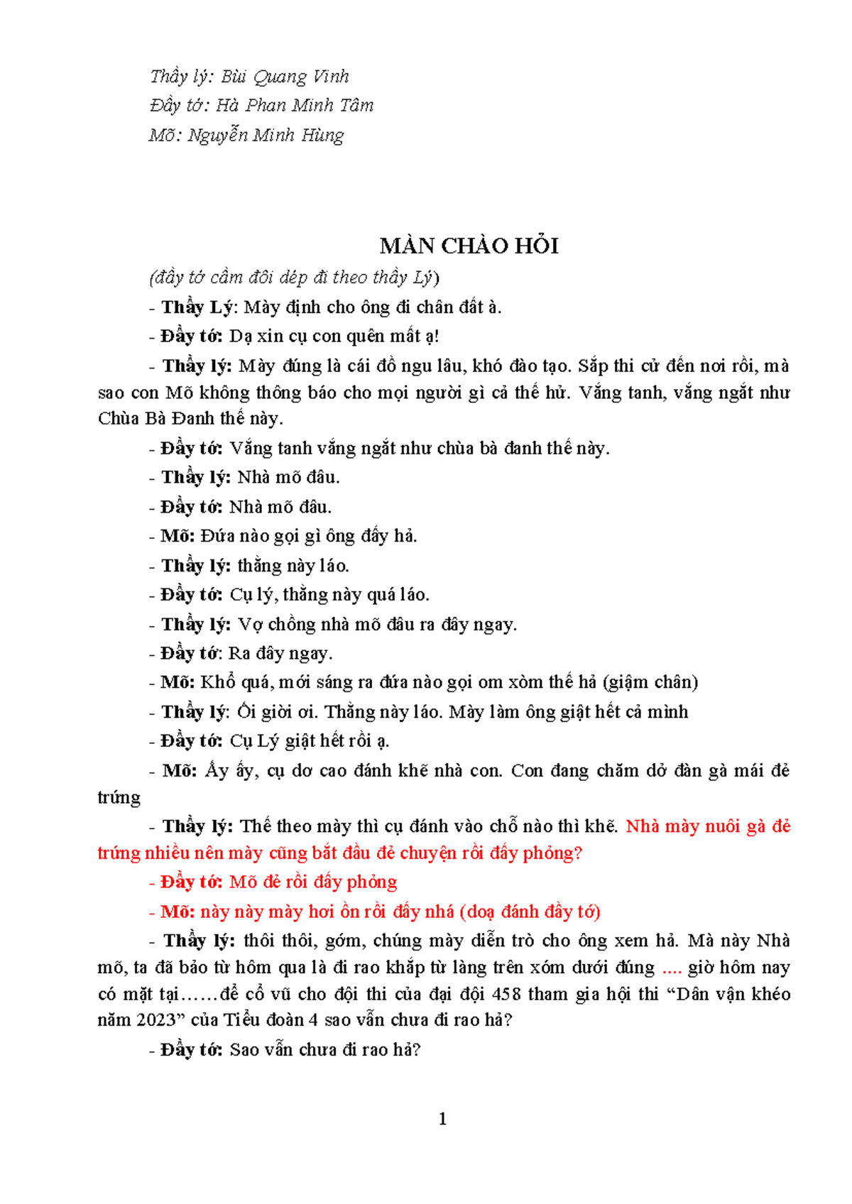 Màn chào hỏi final - sdsdsdd - Thầy lý: Bùi Quang Vinh Đầy tớ: Hà Phan ...