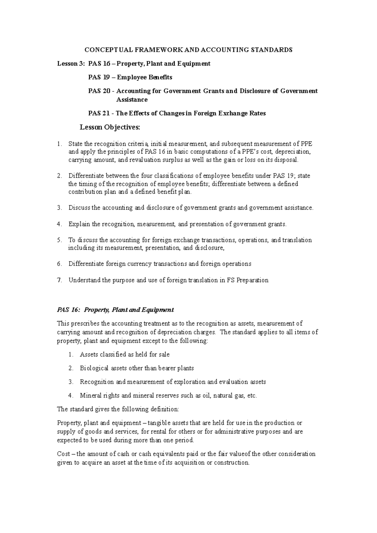 Lesson-3 - Lecture - PAS 20 and 21 - CONCEPTUAL FRAMEWORK AND ...