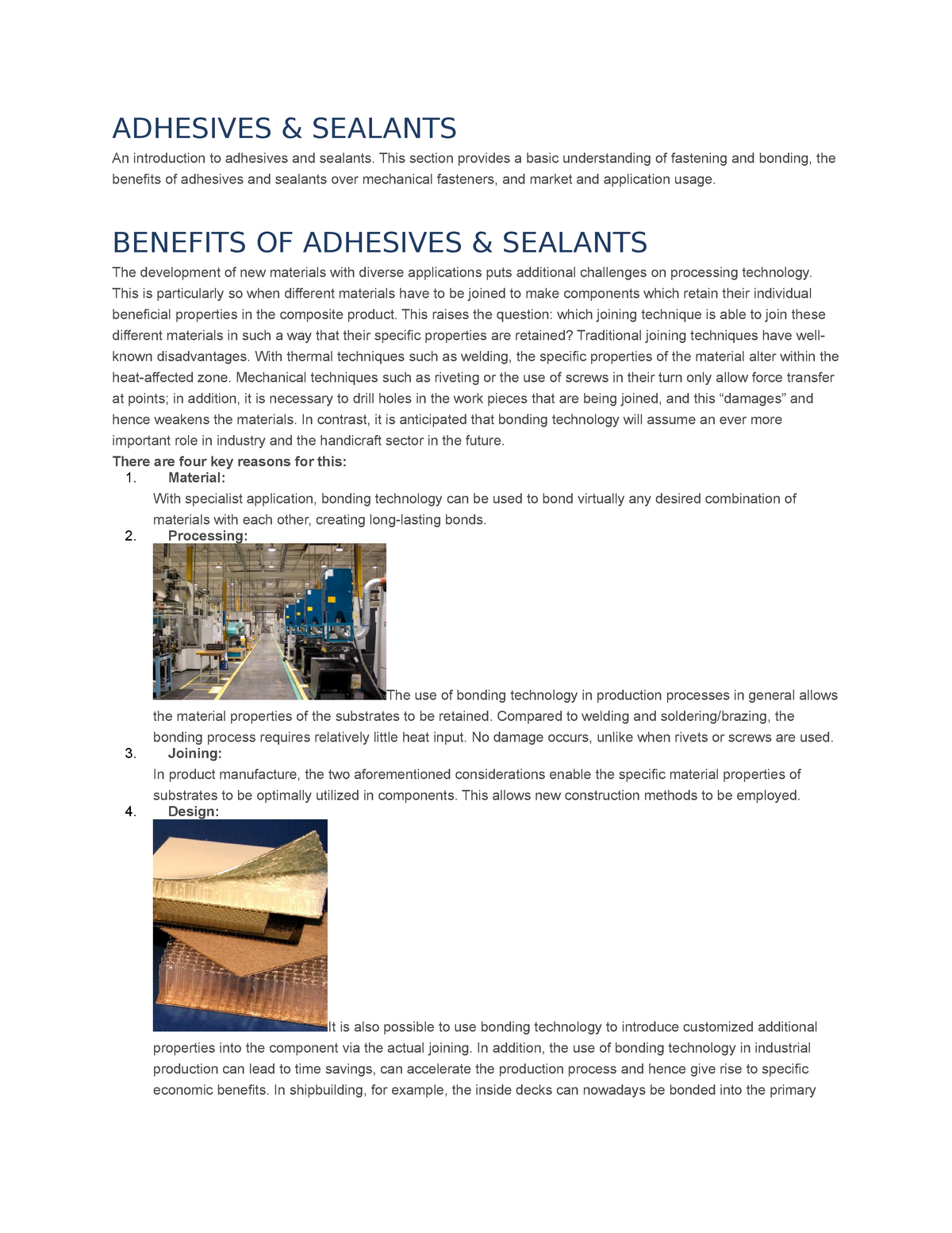 Adhesive And Sealants - ADHESIVES & SEALANTS An Introduction To ...