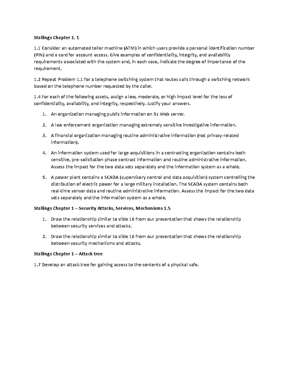 Chapter 1 Assignment Stallings Chapter 1 1 1 Consider An Automated